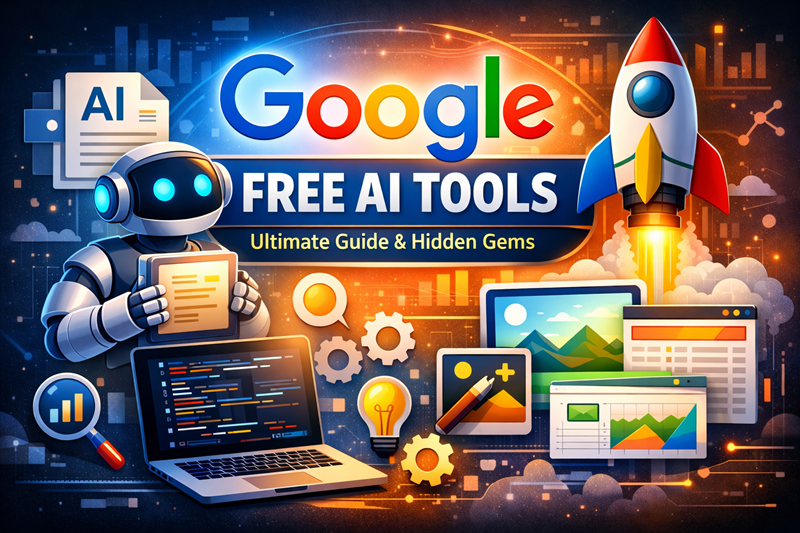 Free Google AI tools including Google AI Studio and Gemini helping creators, bloggers, and developers work smarter using artificial intelligence