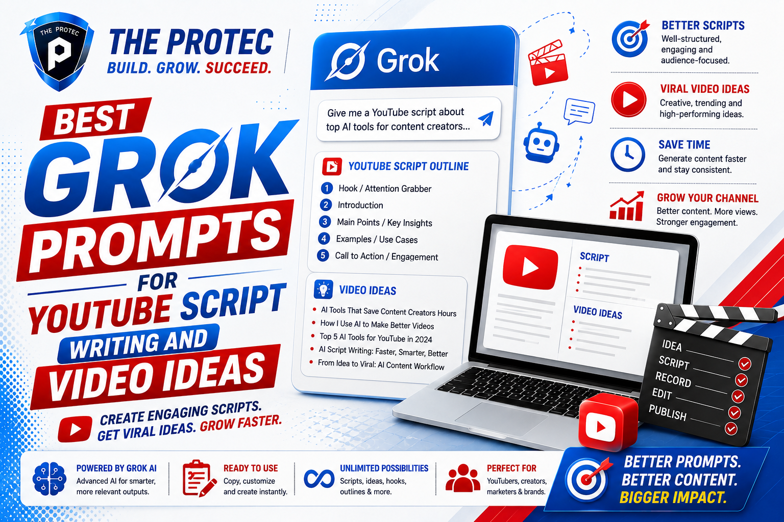 Best Grok Prompts for YouTube Script Writing and Video Ideas