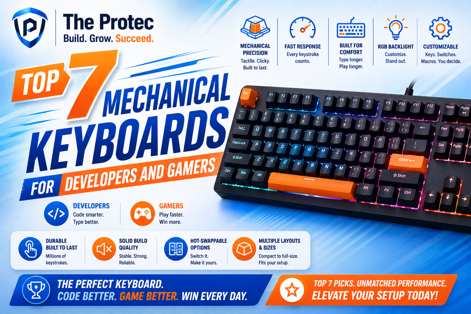 Top 7 Mechanical Keyboards for Developers and Gamers
