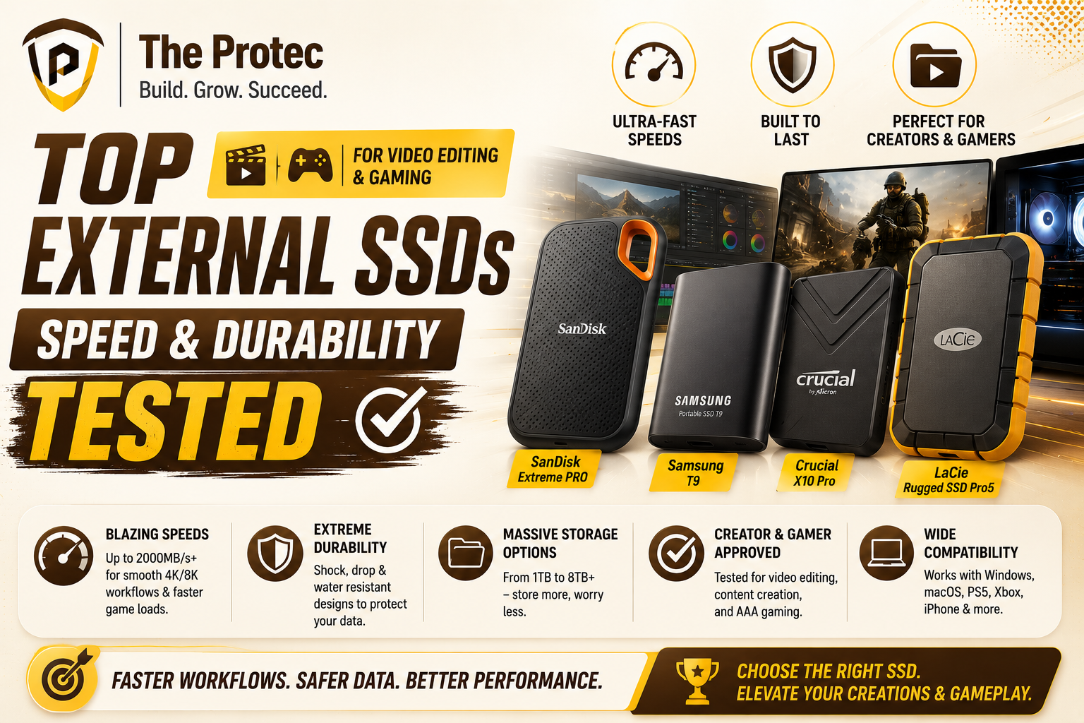 Top External SSDs for Video Editing and Gaming Speed & Durability Tested