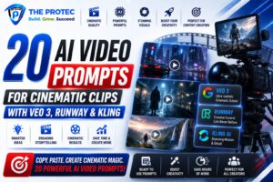20 AI Video Prompts for Cinematic Clips with Veo 3, Runway & Kling