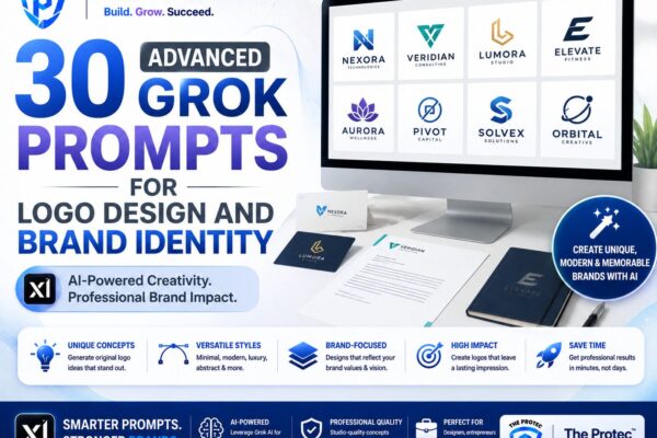 30 Advanced Grok Prompts for Logo Design and Brand Identity