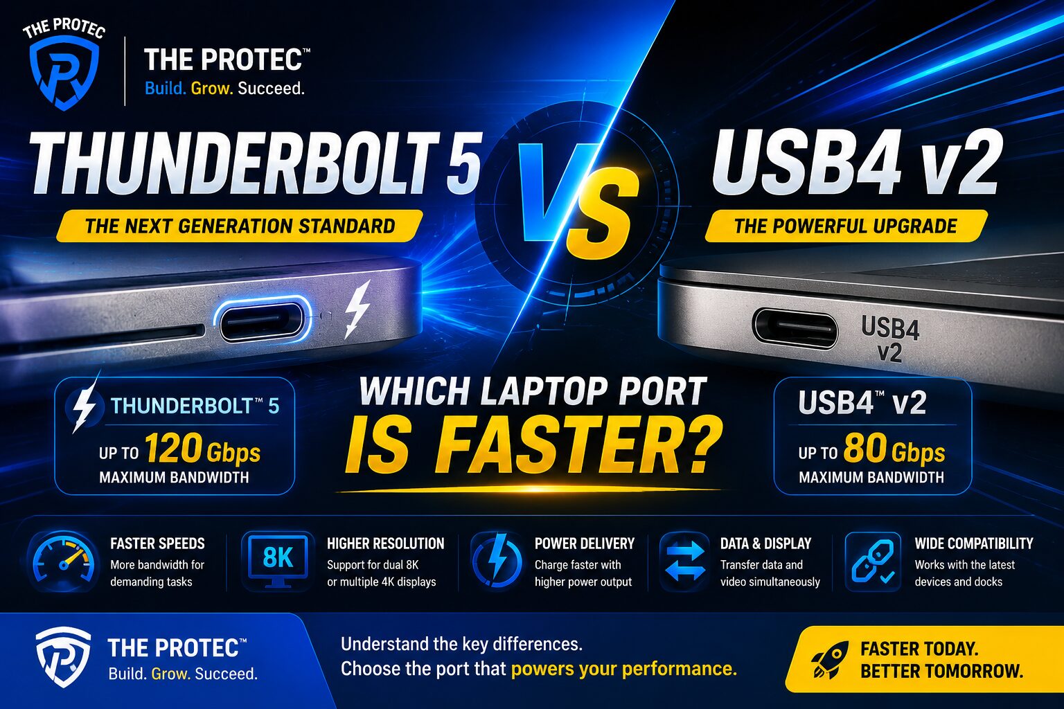 Thunderbolt 5 vs USB4 v2: Which Laptop Port Is Faster?