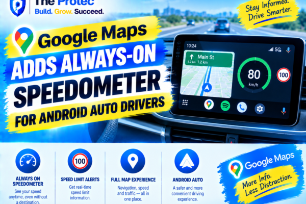 Google Maps Adds Always-On Speedometer for Android Auto Drivers