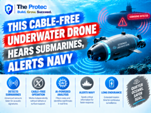 This Cable-Free Underwater Drone Hears Submarines, Alerts Navy