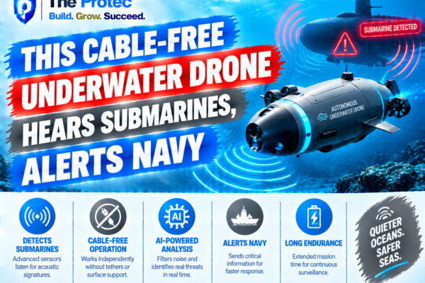 This Cable-Free Underwater Drone Hears Submarines, Alerts Navy