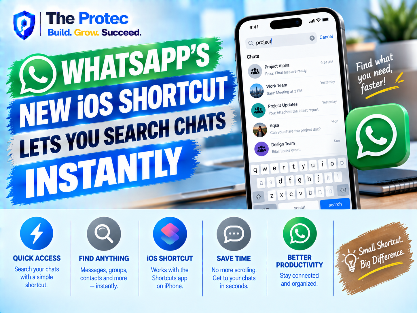 WhatsApp’s New iOS Shortcut Lets You Search Chats Instantly