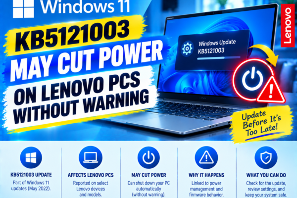 Windows 11 KB5121003 May Cut Power on Lenovo PCs Without Warning