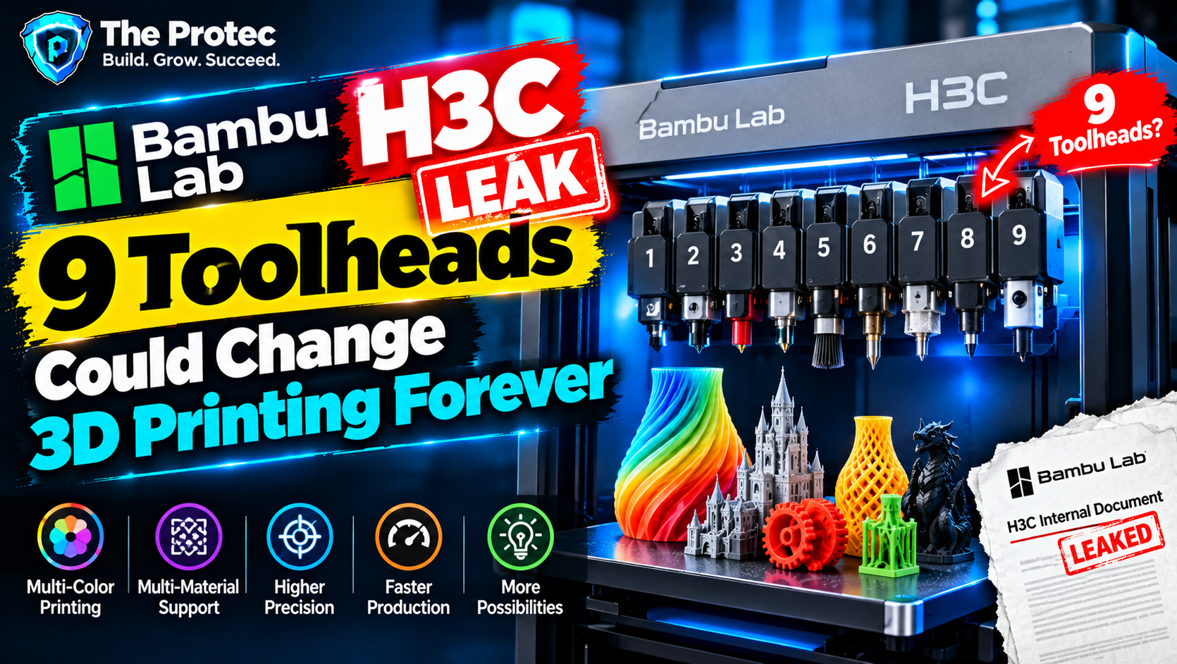 Bambu Lab H3C Leak: 9 Toolheads Could Change 3D Printing Forever
