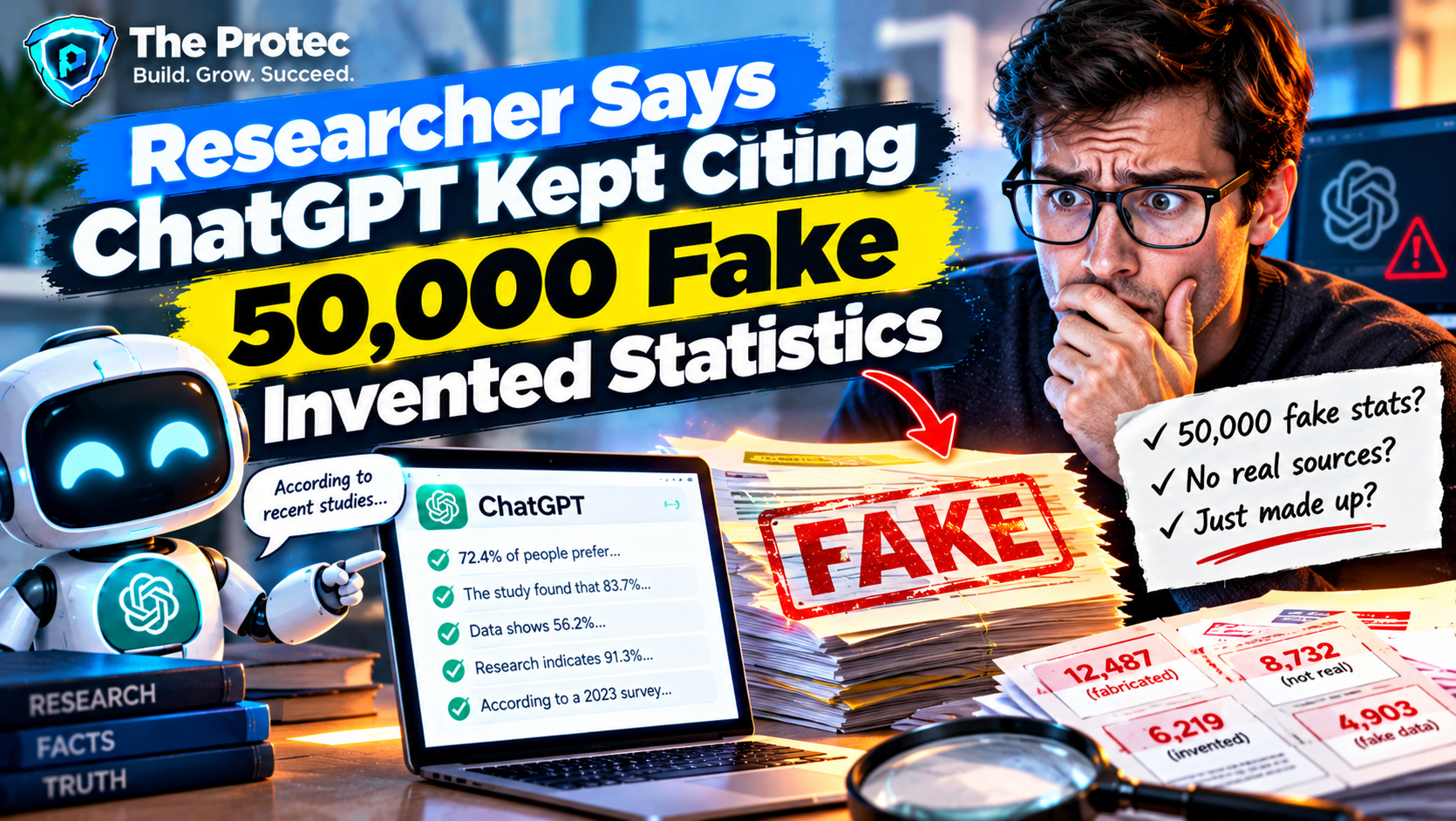 Researcher Says ChatGPT Kept Citing 50,000 Fake Invented Statistics