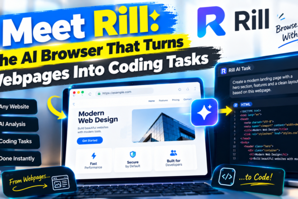 Meet Rill: The AI Browser That Turns Webpages Into Coding Tasks