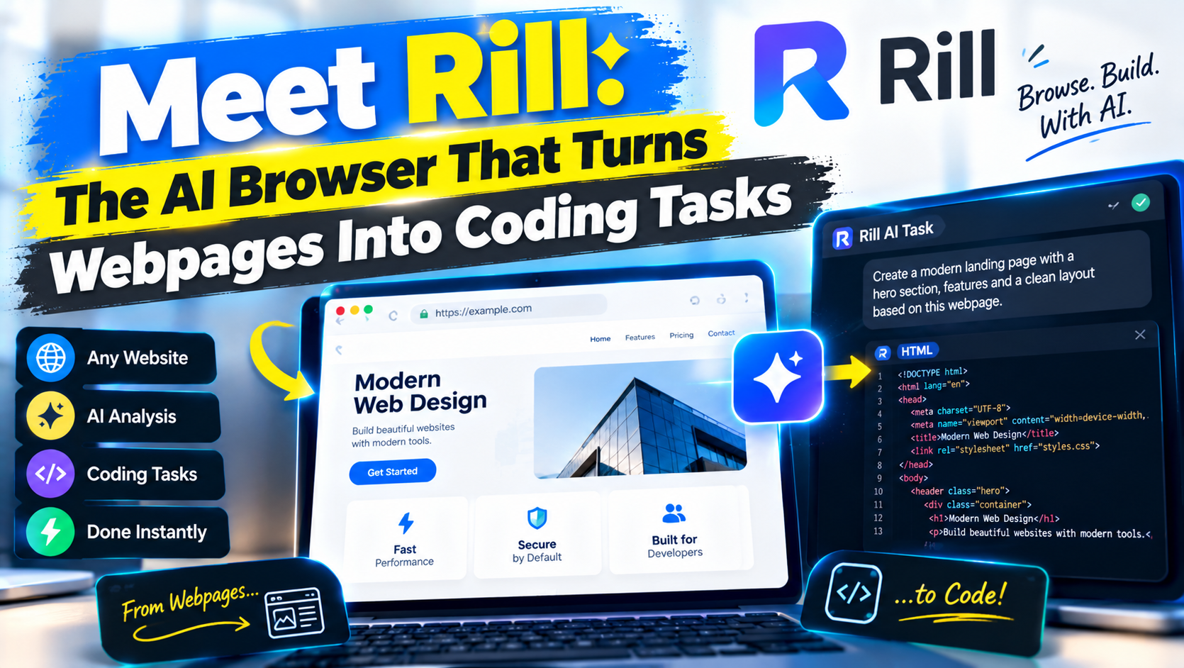Meet Rill: The AI Browser That Turns Webpages Into Coding Tasks